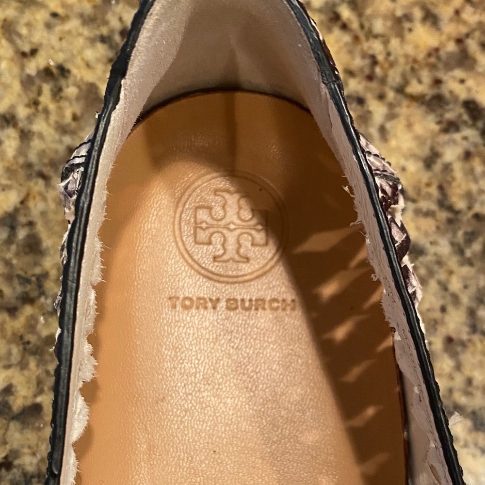 Tory Burch Black and Cream Snake Print Sneakers - Picture 6 of 7